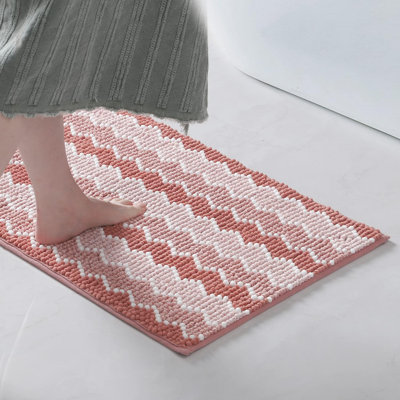 Tapis moelleux antidérapant en chenille de salle de bain Hayzley