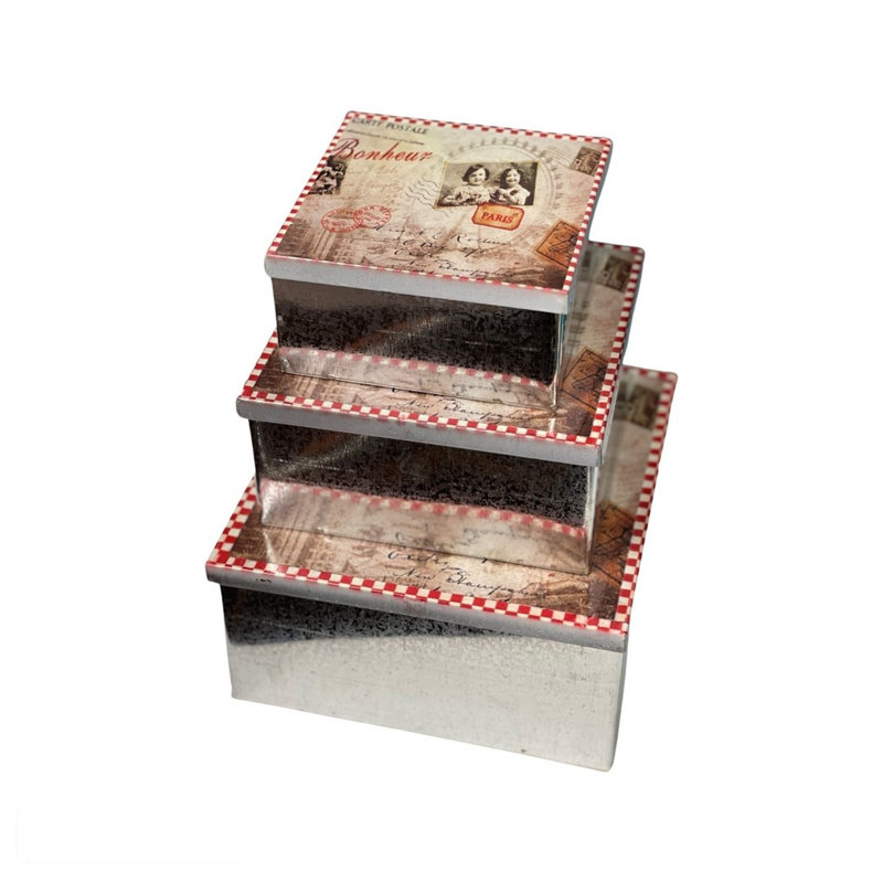 3 Piece Metal Decorative Box Set