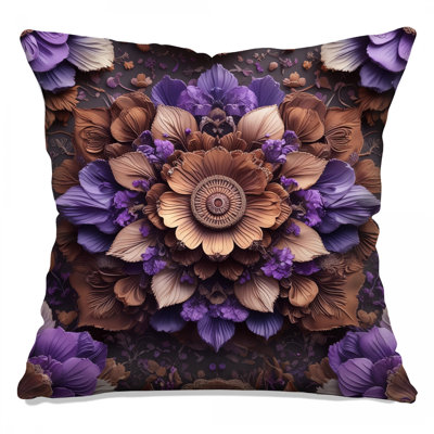 Intricate Floral Arrangement Double Sided Throw Pillows