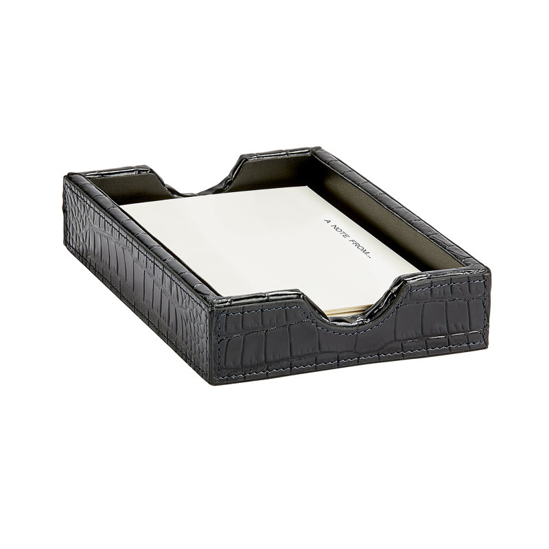 Graphic Image Memo Tray, Leather,, Black