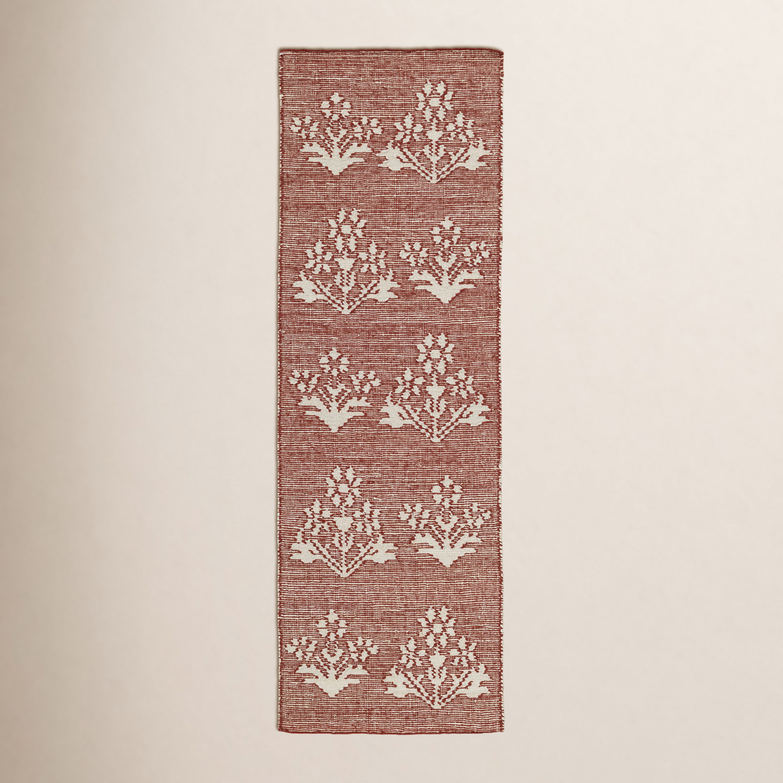Heidi Botanical Flatweave Jute Rug, Red, 2`6x8`