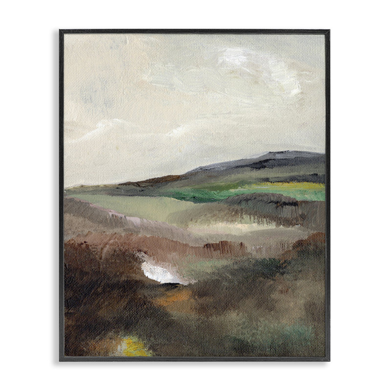  «Misty Hills Land», art de la giclée encadrée par Nikita Jariwala, H 20 po x l 16 po, Giclée encadrée noir minuit