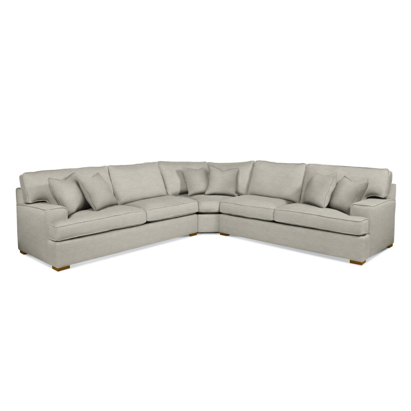 Sadie 3-Piece Upholstered Sectional, Havana Finish, Basic Beige, 0317-85