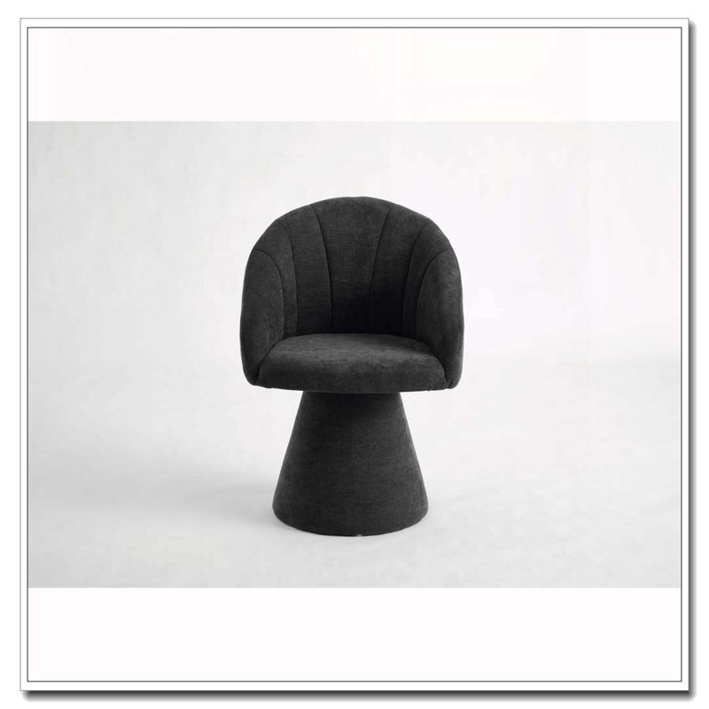 Chenille Fabric Swivel Accent Armchair, Grey