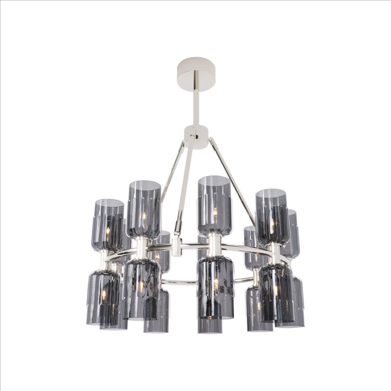Escalade Chandelier, Polished Nickel, 24" H x 23" W x 23" D