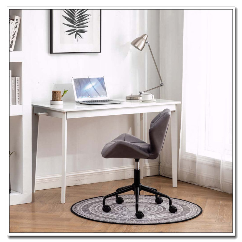 Chaise de bureau pivotante en velours, Grey Velvet