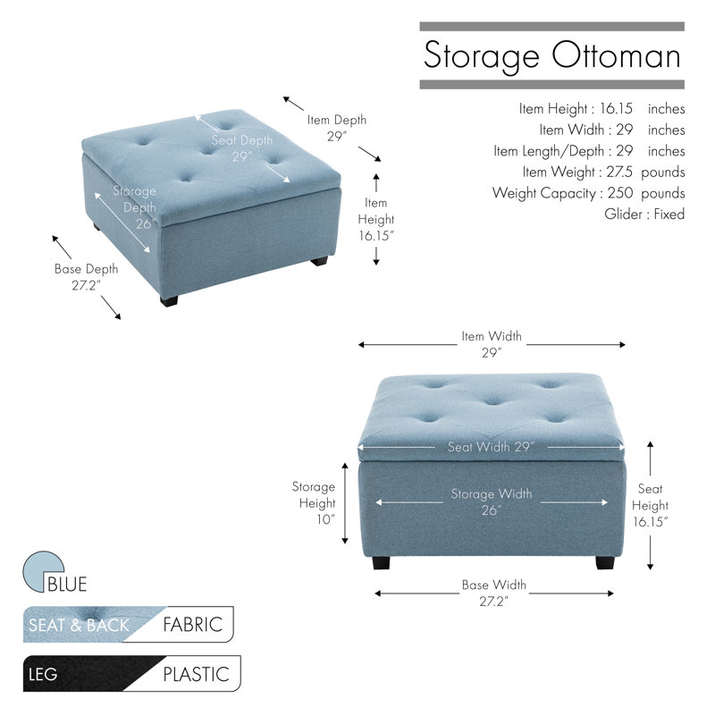 Repose-pieds carré Hokku Designs, Bleu