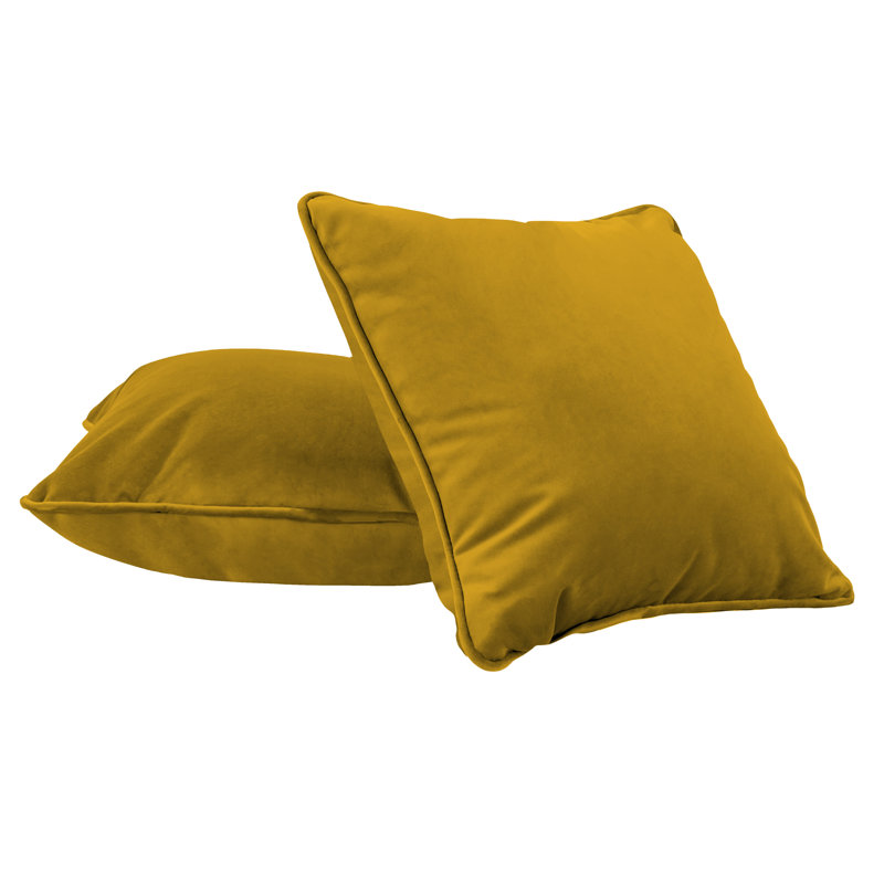 Coussin rectangulaire en microfibre lombaire avec passepoil, paquet de 2, Carré 15 po, Dijon