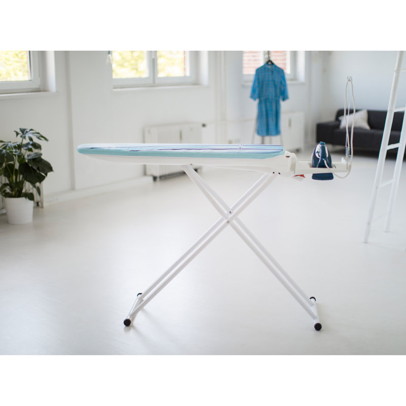Plastic Freestanding Ironing Board, White/Light Blue