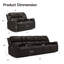 Ensemble de sofas inclinables modernes 3 pièces avec porte-gobelets et rangement-2121986751