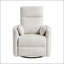 Fauteuil inclinable et pivotant moderne avec revêtement en microfibre beige, confort moelleux et coussins assortis pour le salon-1523374904