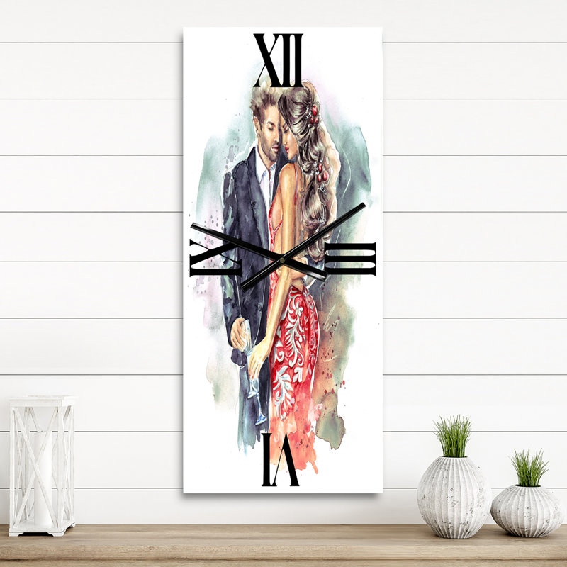 Horloge murale romantique Couple Ith, Grand