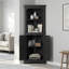 Armoire de coin haute de 176 cm (69,4 po) de style champêtre avec étagères réglables-1882392665