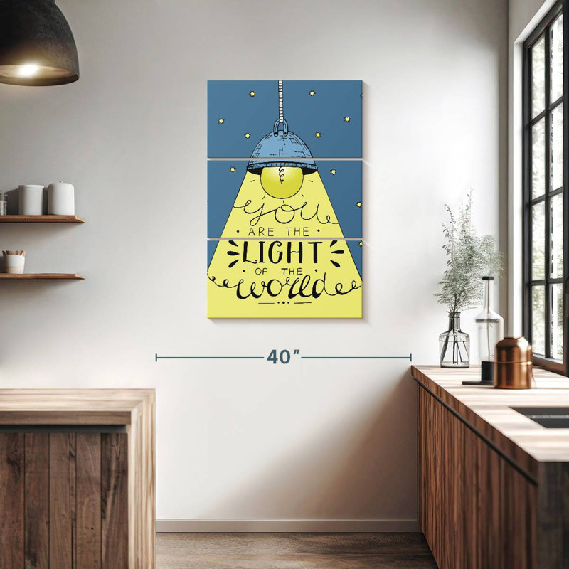 Lumière du monde verset biblique, H 38 po x l 24 po