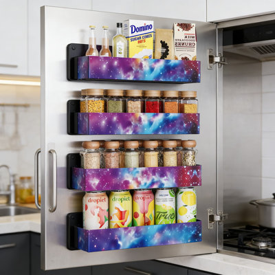 Magnetic Spice Rack For Refrigerator Door - 4 Pack Space Saving Kitchen Organizer With Strong Magnets For Easy Spice Storage And Access