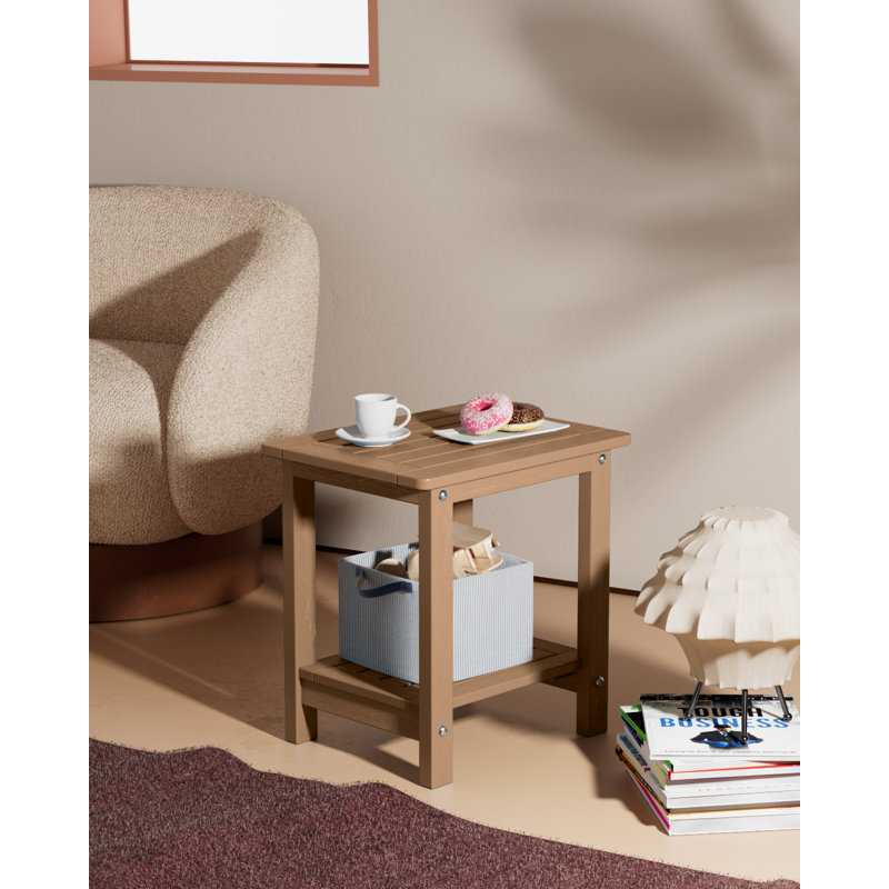 Table d'appoint d'extérieur 16,25 po x l 12,59 po Rosibel, Teck
