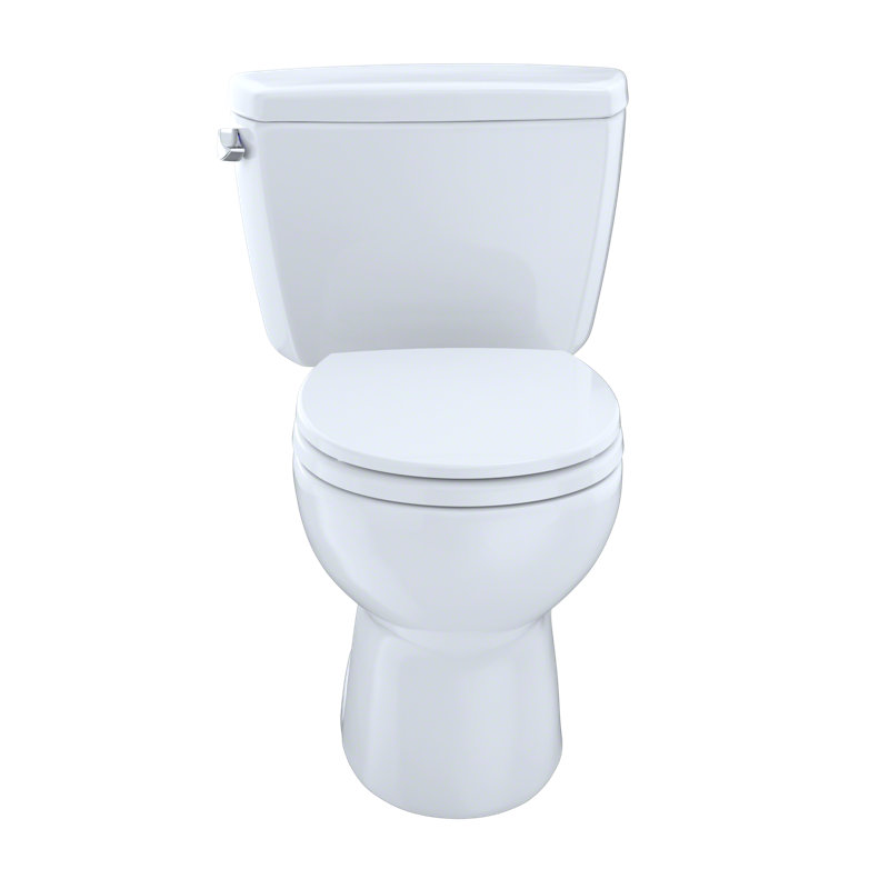 Drake® 1.6 GPF Round Two-Piece Toilet (Seat Not Included), Colonial White, Left-Hand