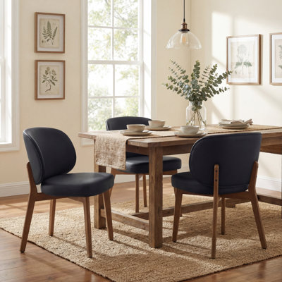 20.1" Extra Wide Upholstered Dining Chair, Side Chair with High Wingback, Armless Vanity Chair With Solid Wood Legs For Dining Living Room Vanity Office, Beige, Set of 2
