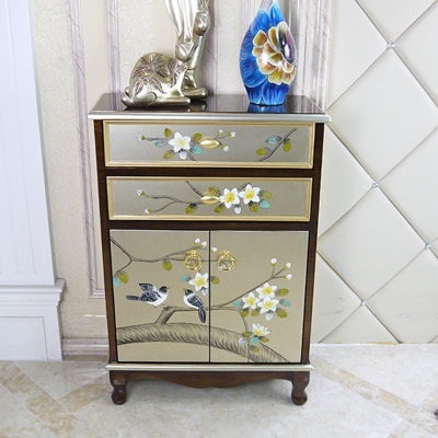 Classic Coloured Drawing Wood Accent Cabinet.