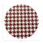 Houndstooth Black White Vegan Leather Round Coasters-606181839