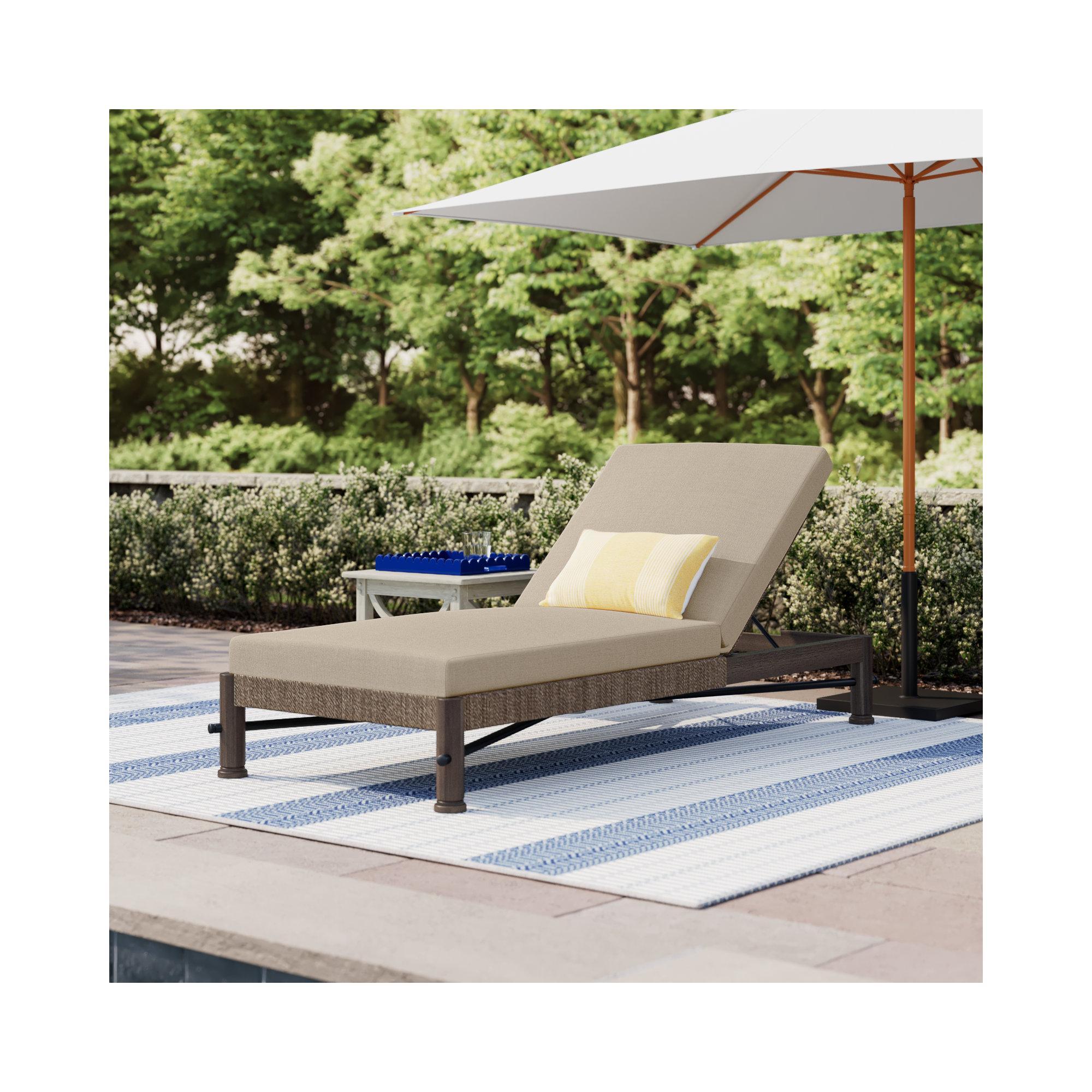 Finnegan Outdoor Chaise, Alessi Buff