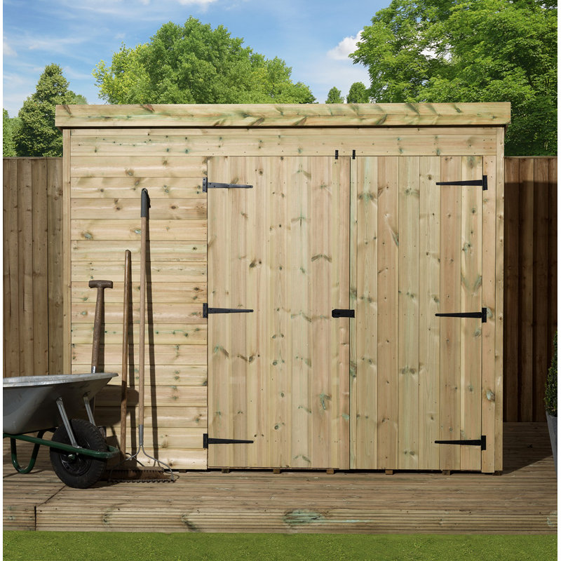 7 ft. W x 6 ft. D Solid Wood Tongue & Groove Pent Garden Shed