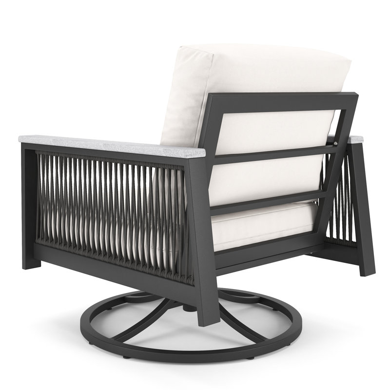 Townsend Sunbrella® Swivel Patio Rocking Chair, Canvas White Sunbrella® Canvas