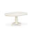 5-Piece Dining Room Table Set 4 Upholstered Chairs with Linen Fabric and Round/Oval shape Table - Linen White Finish-66609657