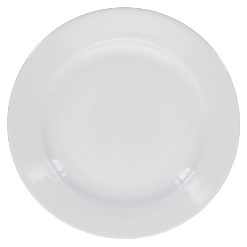 White Hand-Painted Porcelain Round Salad Plates, Set of 4