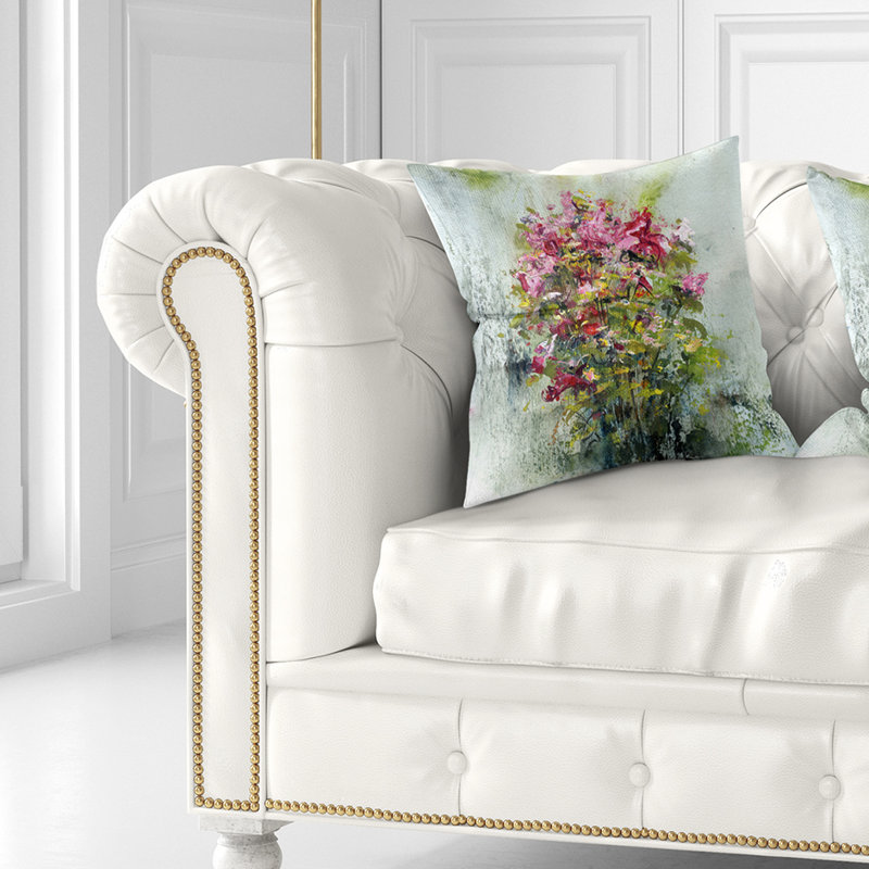 Bouquets de roses - coussin à imprimé floral, 16 po x 1 po, Coussin décoratif