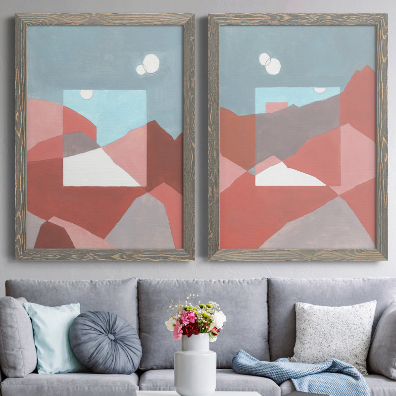 Desert Dreamscape I, toile encadrée de qualité supérieure - prête à être accrochée, Toile avec cadre gris