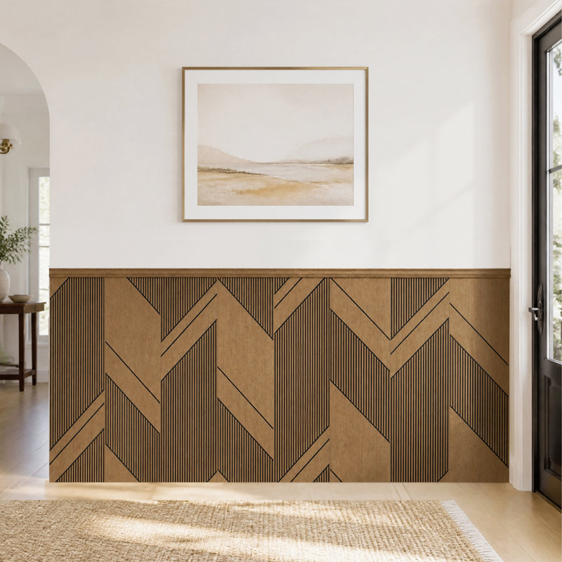 GESSOLANE Architectural 3D Wainscoting Kit, 8pk 40"x12.4" + Edge Strips, 27sqft, PS Geometric Design for Dining Room Hallway Entryway