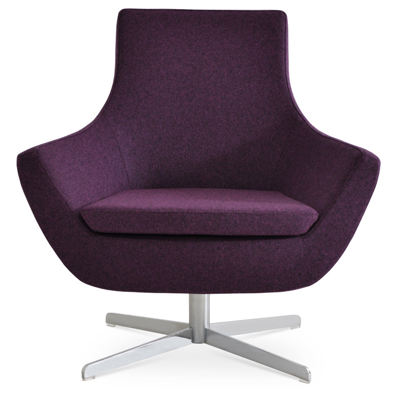 Méridienne pivotante 4 étoiles Rebecca, Chrome, Laine marron foncé Camira
