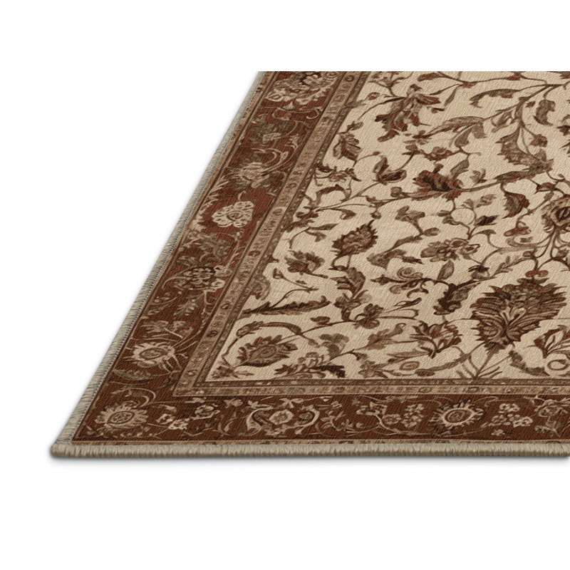Tapis brun lavable à la machine, Rond 4 pi