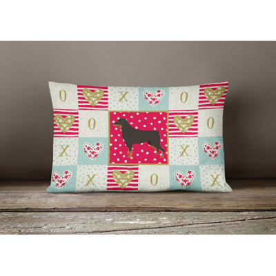  Rottweiler Love Outdoor Rectangular Cushion with filling