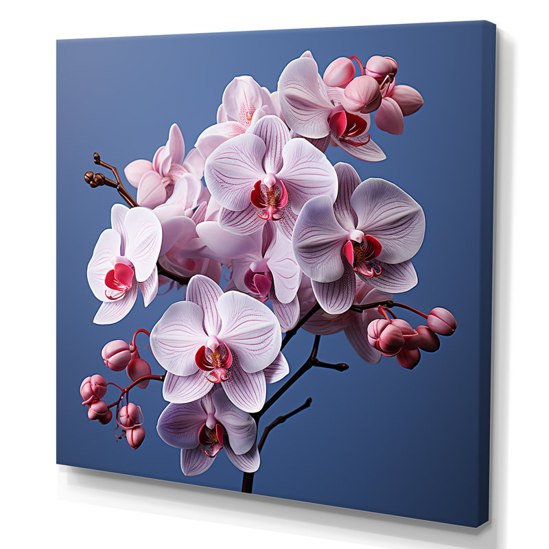 Orchidées mauves I - orchidées murales, H 24 po x l 24 po x P 1 po, Toile tendue