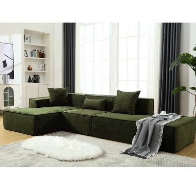 Salon, en forme de L, tissu, aucun assemblage requis pour le revêtement minimaliste d'appartement, requis