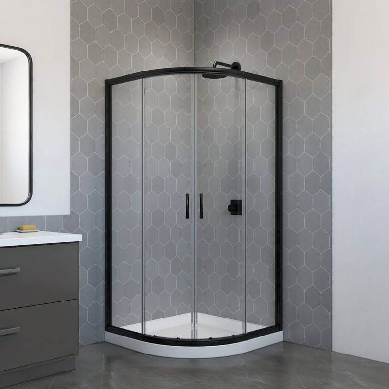 Cabine de douche à double glissière avec cadre H 40 po x l 75 po