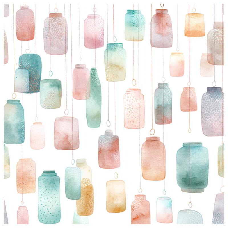 Watercolor Hanging Lanterns Comforter, King