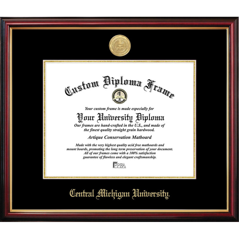 Cadre de diplôme Central Central, NCAA Central Michigan, L 11 po x H 8,5 po