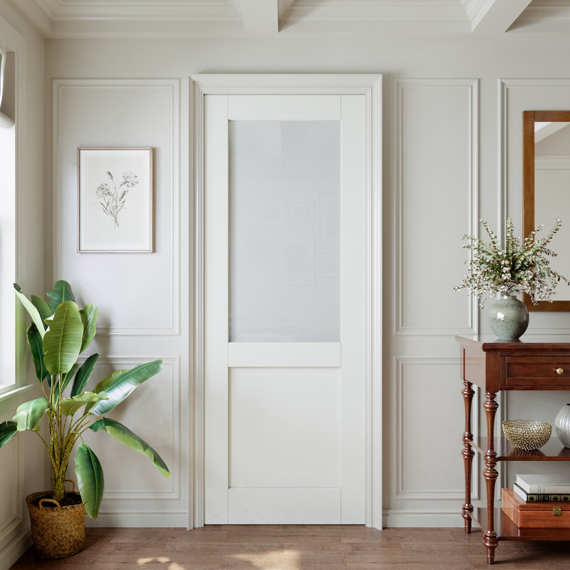Porte standard en bois franc givré pour porte intérieure, 24 po x 80 po