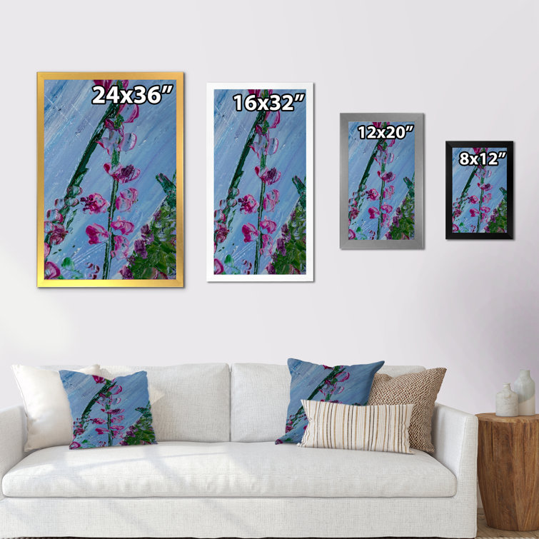 Winston Porter Abstract Purple And Green Flowers III Framed On Canvas ...
