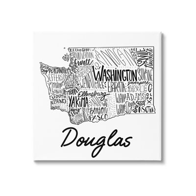 Washington State Typography cmw-072 Personalized Wall Art