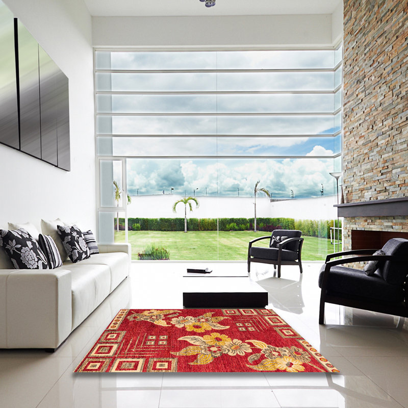 Tapis abstrait moderne 4230, Carré 8 pi