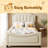 Twin Size Upholstered Daybed With Classic Stripe Shaped Headboard-927900603