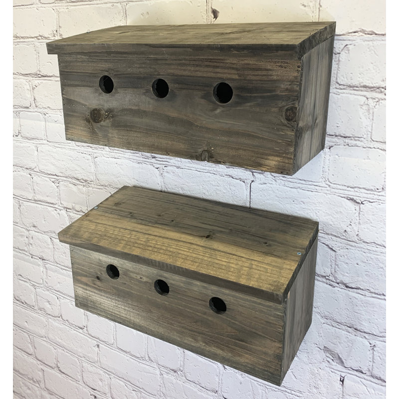 Sparrow Colony Terrace Wooden Mounted Bird House