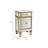 Mirrored Glass Top End Table with Storage