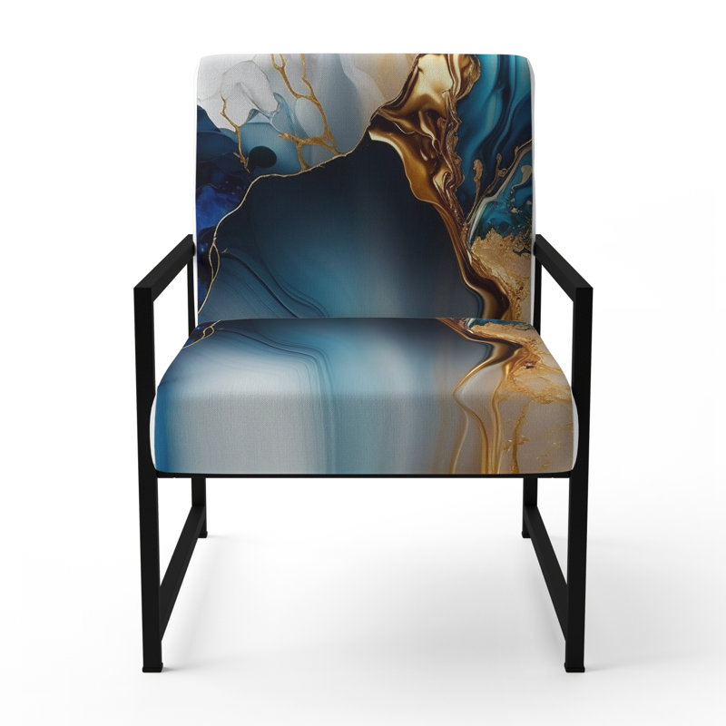 Crillon - Fauteuil d'appoint rembourré en marbre, Noir, noir, noir, noir