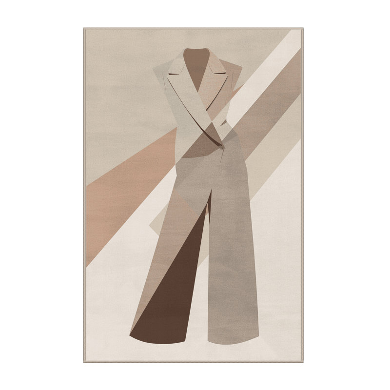 Machine Washable Brooksville Sleek & Chic Modern Solid Color Rug in Beige – Beige Binding, 5x8