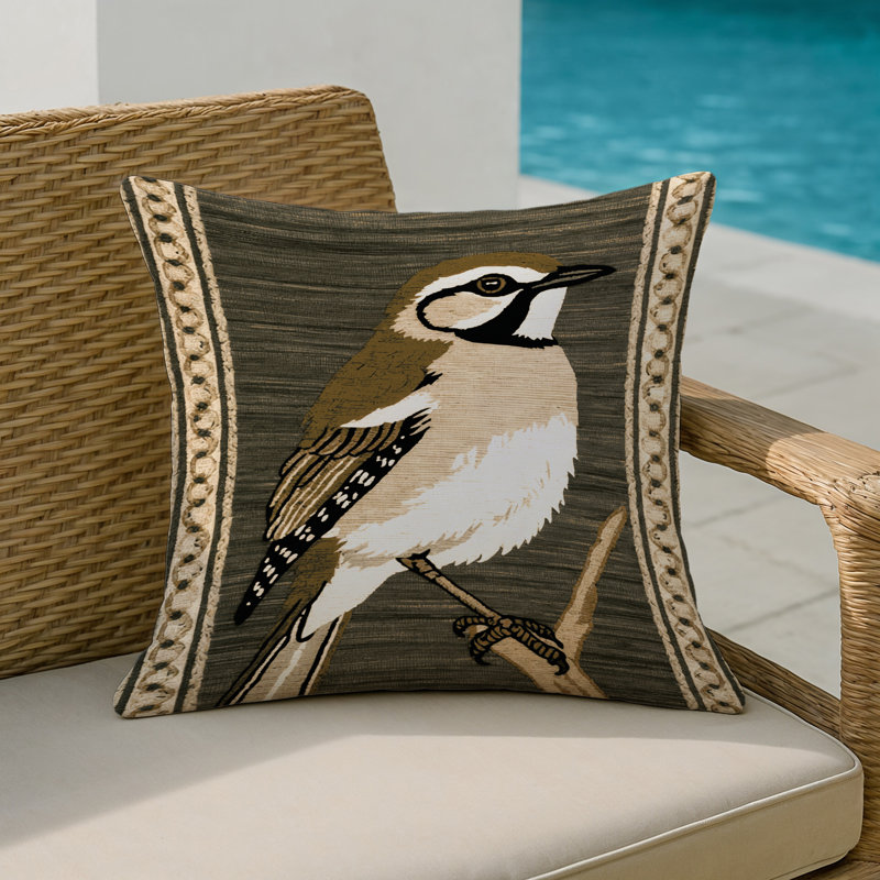 Coussin intérieur et extérieur Birds, Carré 16 po, Mousseline commune